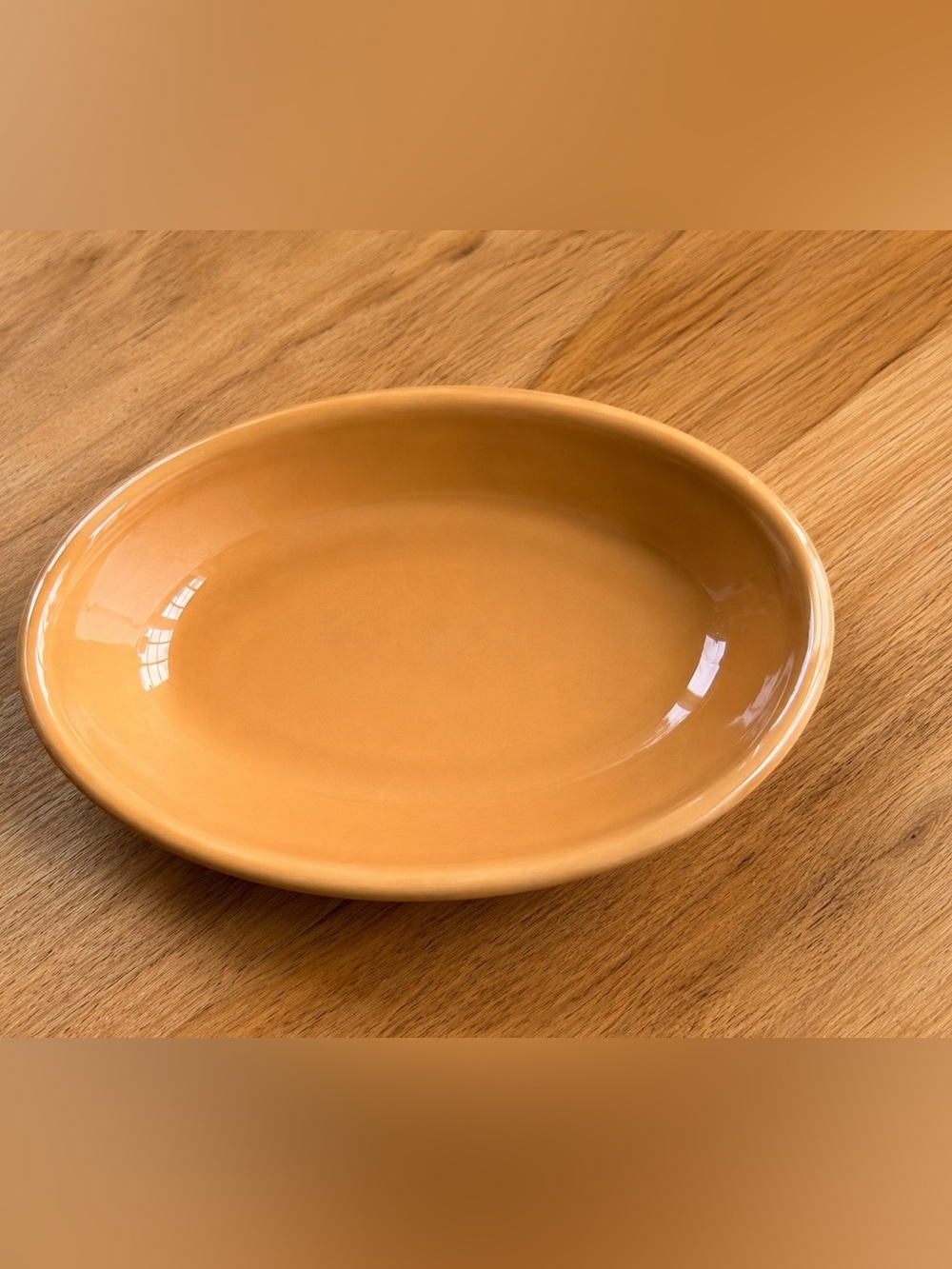 Vintage Homer Laughlin China Oval Dish Caramel Tan USA Small Serving Bowl